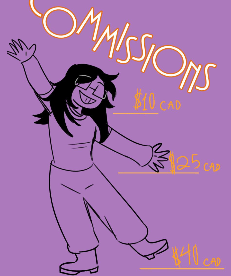 the first image in my commissions sheet, showing a full body drawing, with prices next to it.